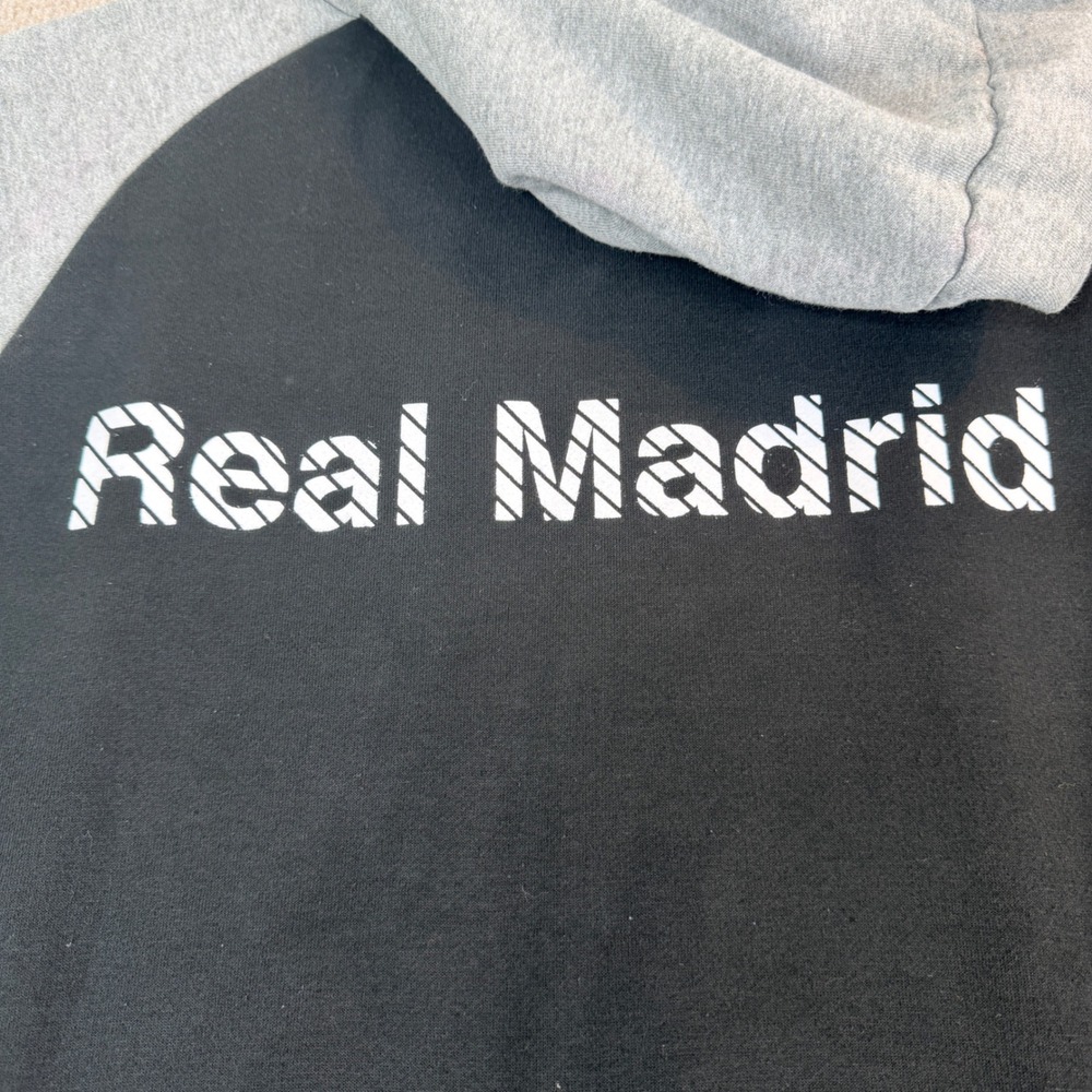 Real Madrid CF Full Zip Hoodie Mens Large Black Pink Soccer Club Crest Jacket - Picture 16 of 16